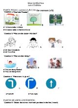 Đề khảo sát đầu năm môn Tiếng Anh Lớp 6 (Chương trình thí điểm)